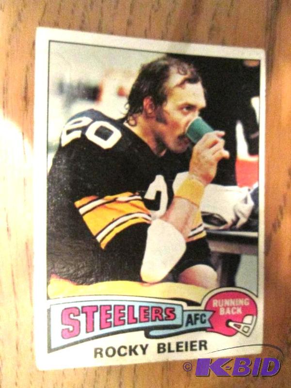 lot 106 image: 1975 Topps Rocky Bleier rookie collector card...