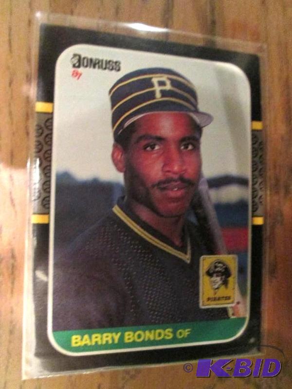 lot 110 image: 1987 Donruss Barry Bonds rookie collector car...