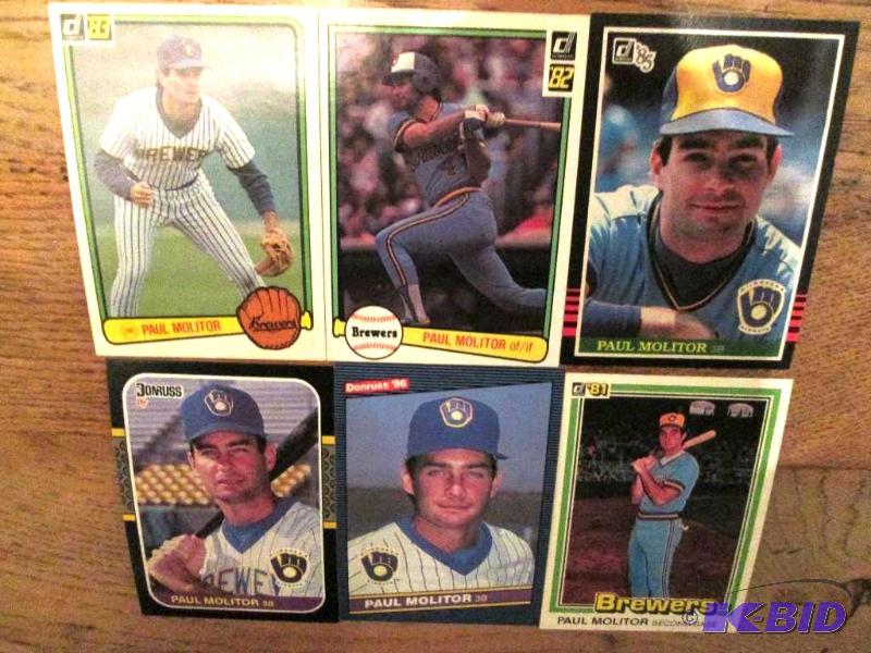 lot 112 image: 1981 - 1987 Donruss Paul Molitor collector ca...