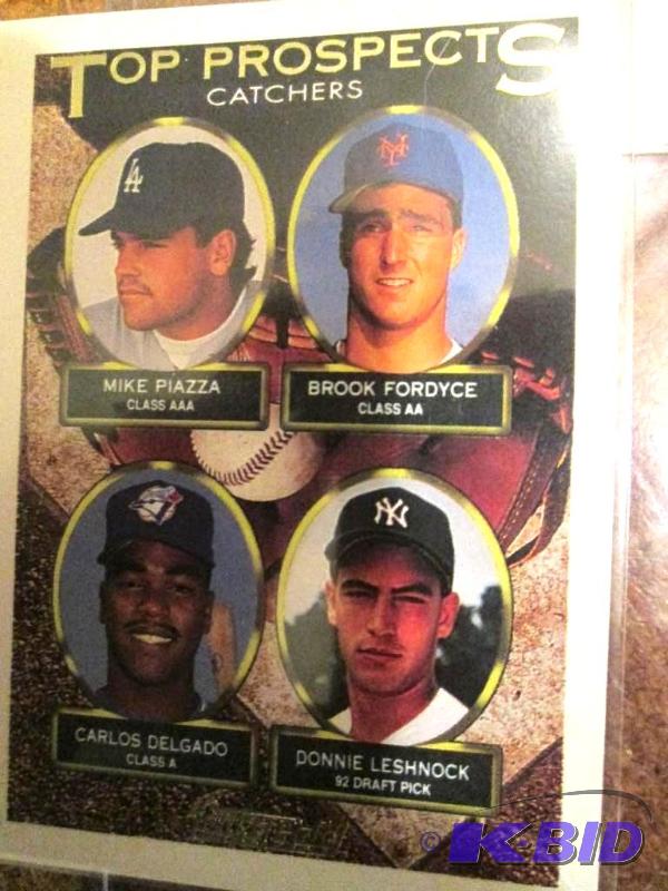 lot 13 image: 1992 Mike Piazza Topps gold rookie sports car...