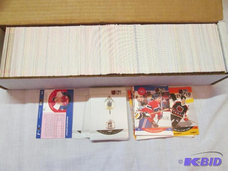 lot 134 image: Box of 1990 - 1991 Pro Set Hockey collector c...