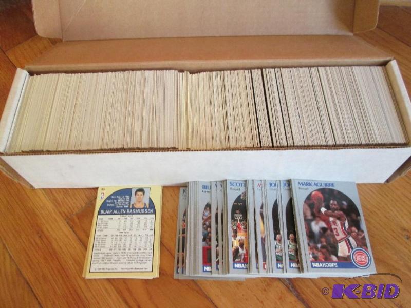 lot 137 image: Box of 1990 - 1991 Hoops basketball collector...