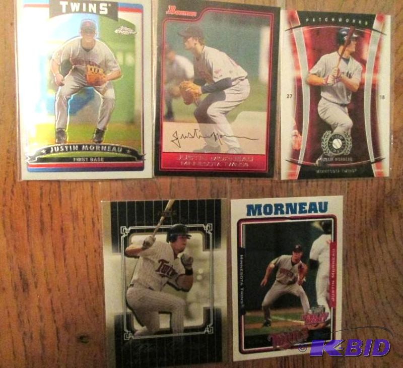 lot 139 image: 5 Justin Morneau collector cards...