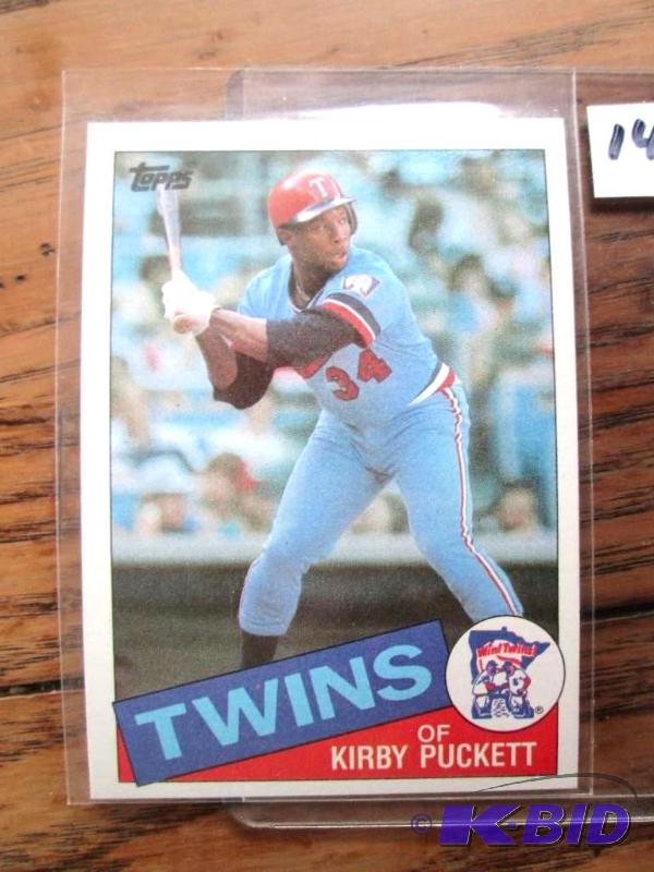 lot 142 image: 1985 Topps Kirby Puckett rookie collector car...