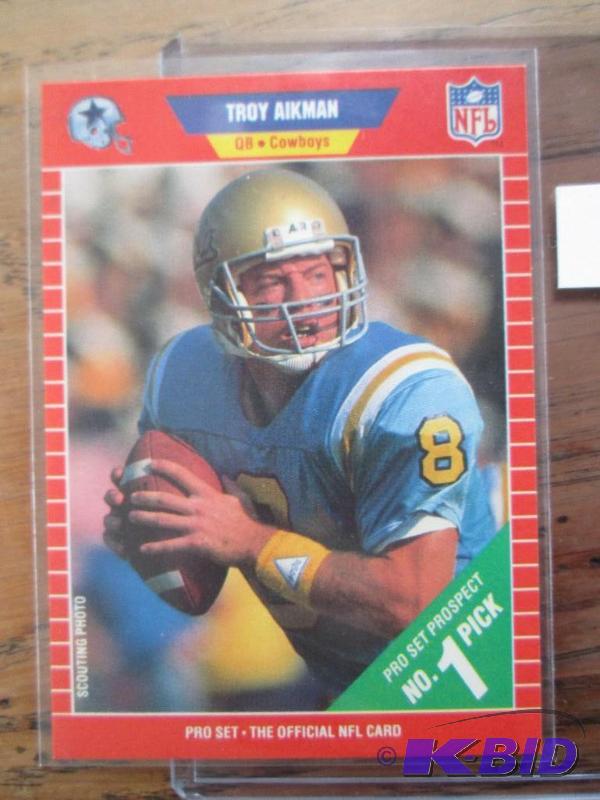 lot 143 image: 1989 Pro Set Troy Aikman rookie collector car...