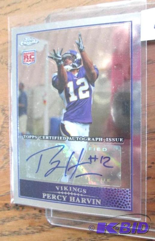 lot 147 image: 2009 Topps chrome Percy Harvin autograph rook...