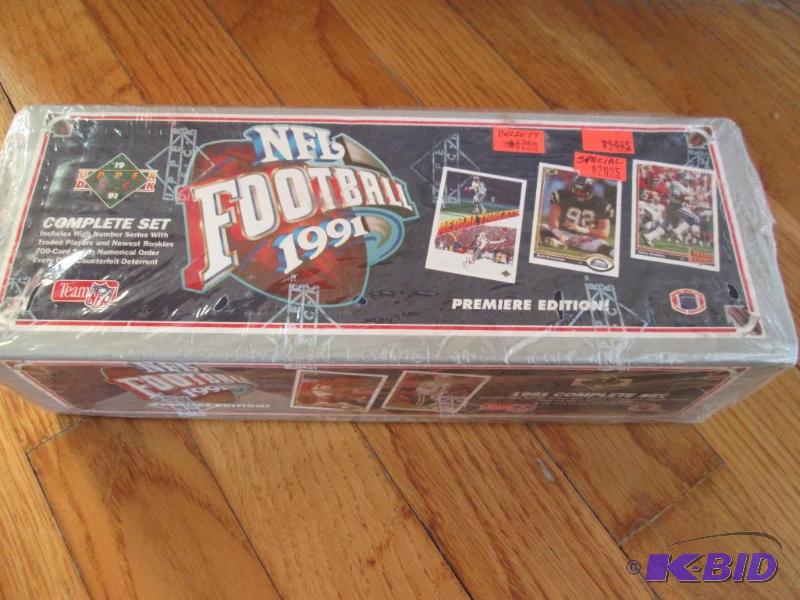 lot 17 image: 1991 Football Upper Deck factor sealed set of...