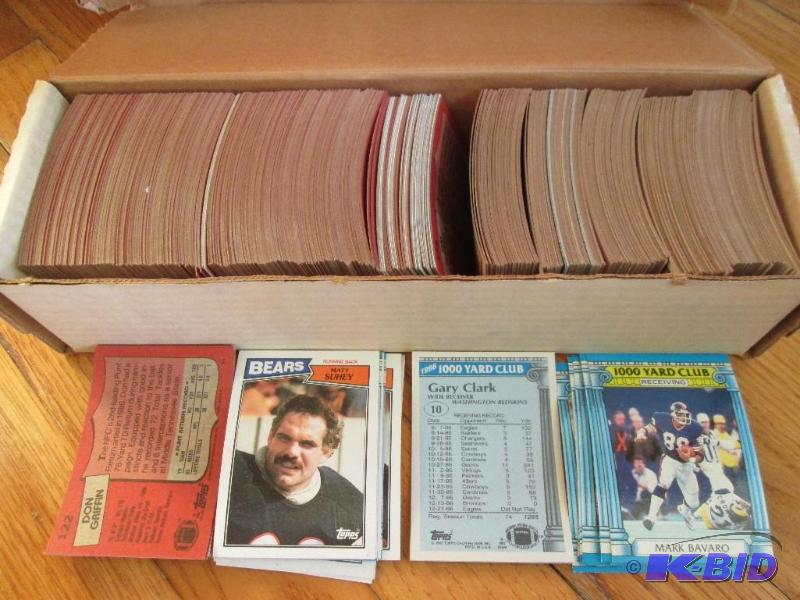 lot 18 image: Box of 1987 Topps football assorted sports ca...