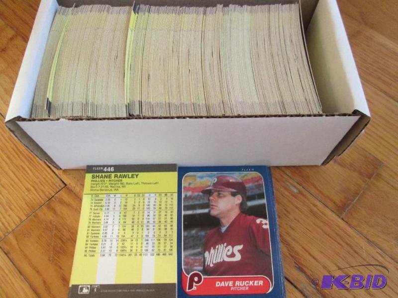 lot 20 image: Box of 1986 Flrre baseball assorted sports ca...