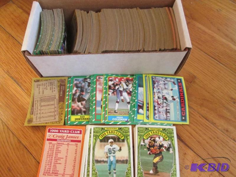 lot 22 image: Box of 1986 Topps football assorted sports ca...