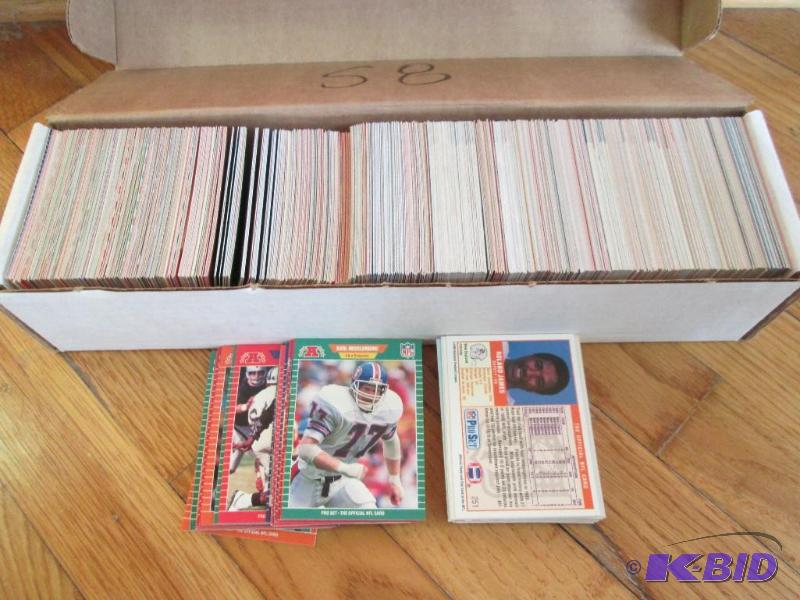 lot 27 image: Box of 1989 - 1991 Pro Set football sports ca...