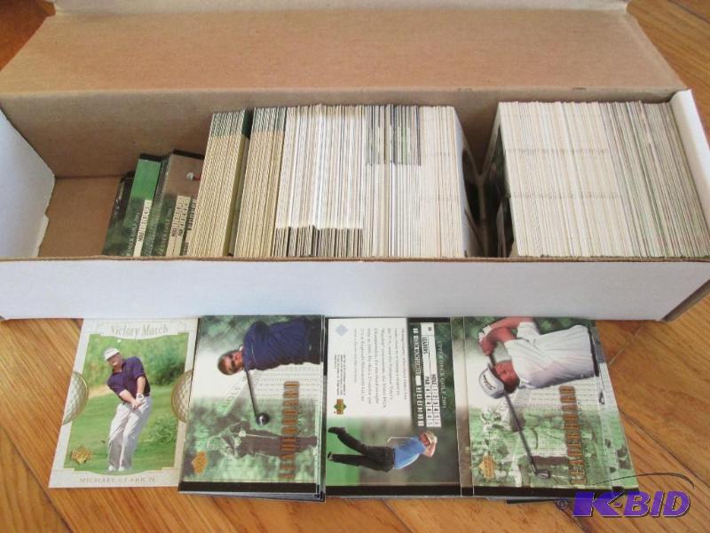 lot 28 image: Box of 2001 Upper Deck Golf sports cards...