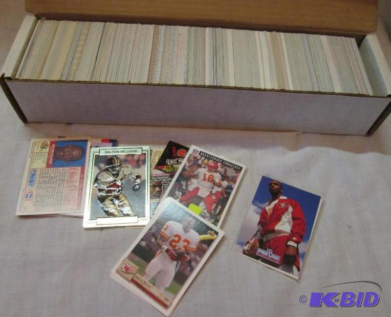 lot 32 image: Box of mixed football sports cards...