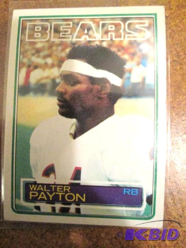 lot 33 image: 1983 Topps Walter Payton sports card...