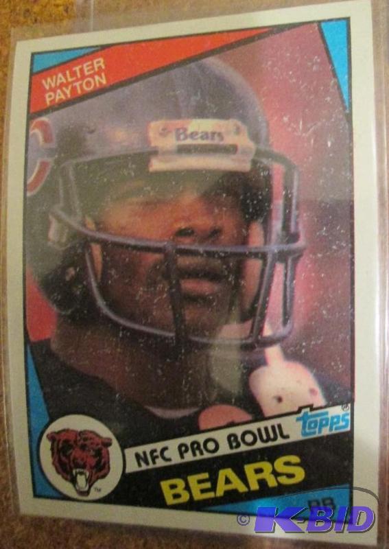 lot 37 image: 1984 Topps Walter Payton sports card...