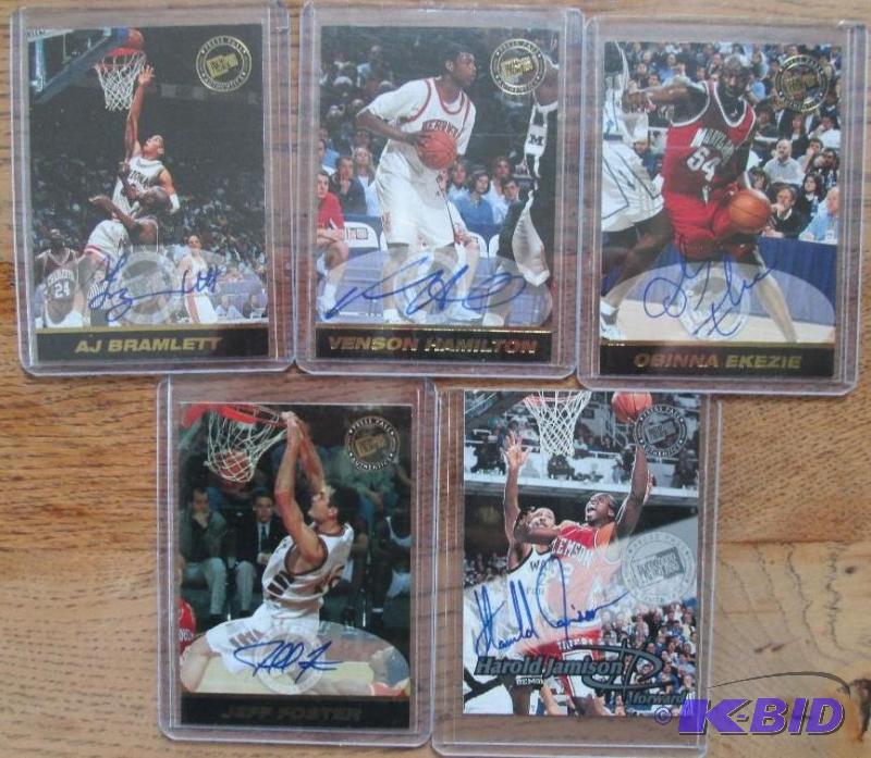 lot 56 image: 5 autographed Sports cards...