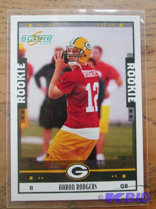 lot 58 image: 2005 Score Aaron Rodgers rookie sports cards...
