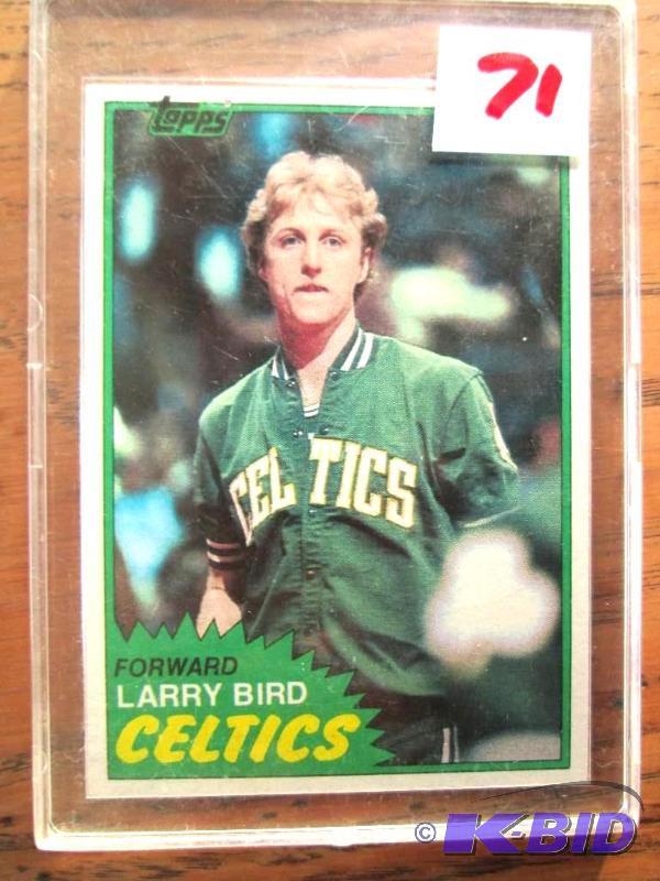 lot 71 image: 1981 - 1982 Topps Larry Bird Sports card...