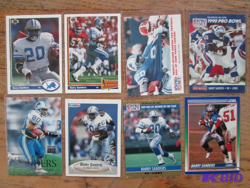 lot 73 image: 8 Barry Sanders sportc cards...