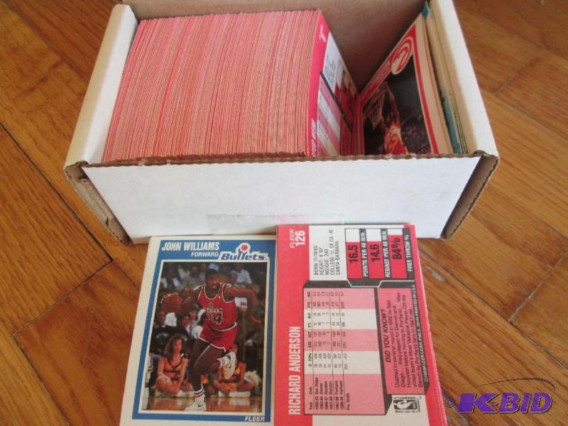 lot 88 image: Box of 1989 - 1990 Fleer basketball cards...