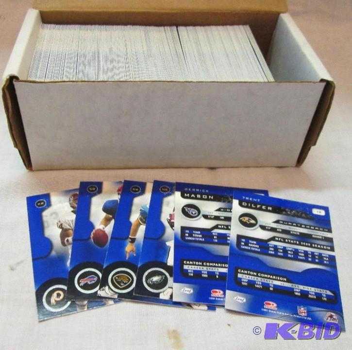 lot 93 image: Box of 2001 Quantum Leaf football cards...