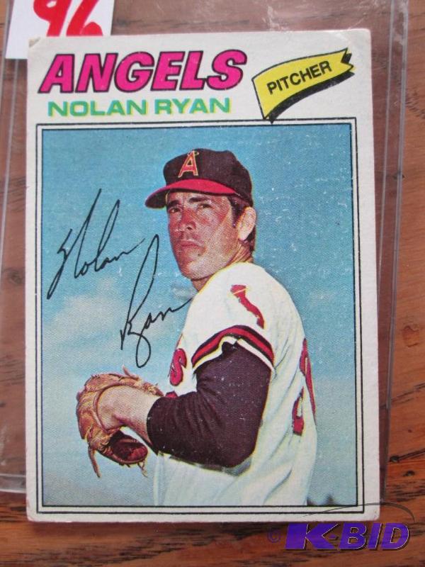 lot 96 image: 1976 Topps Nolan Ryan collector card...