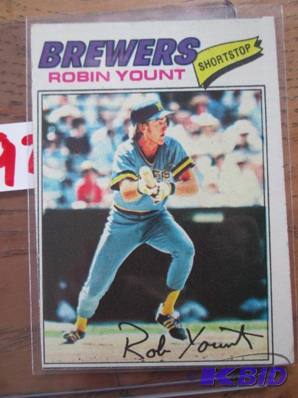 lot 97 image: 1976 Topps Robin Yount collector card...