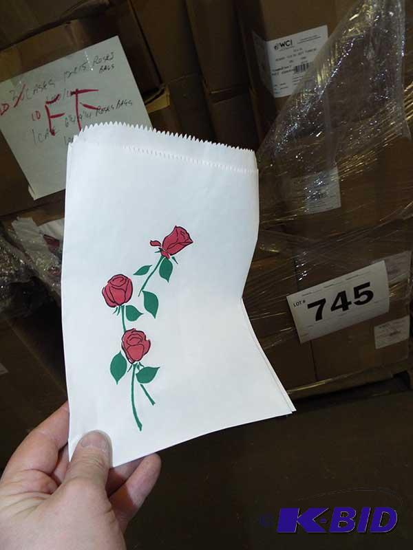 White Merchandise Bag with Rose Print