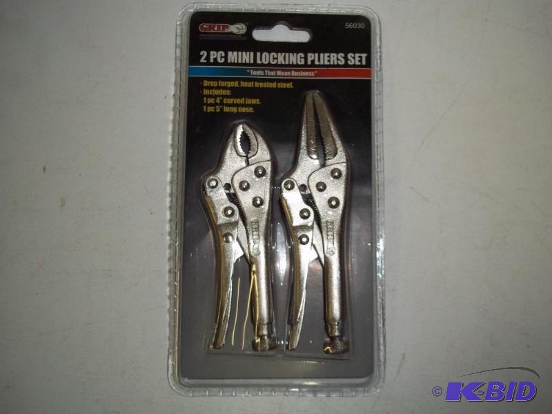 lot 42 image: New 2 piece mini locking pliers set...