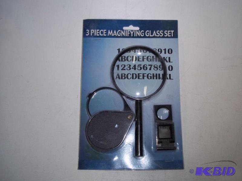 lot 59 image: New 3 Piece Magnifying Glass Set...