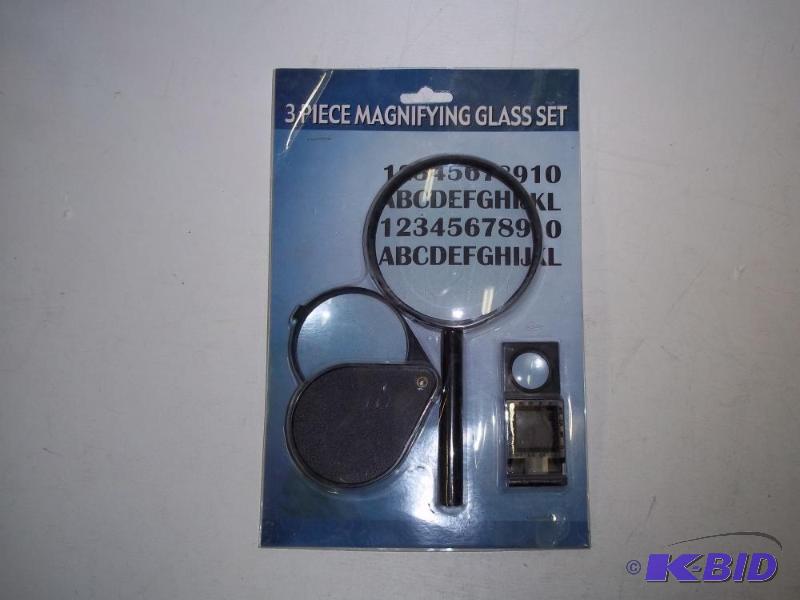 lot 60 image: New 3 Piece Magnifying Glass Set...