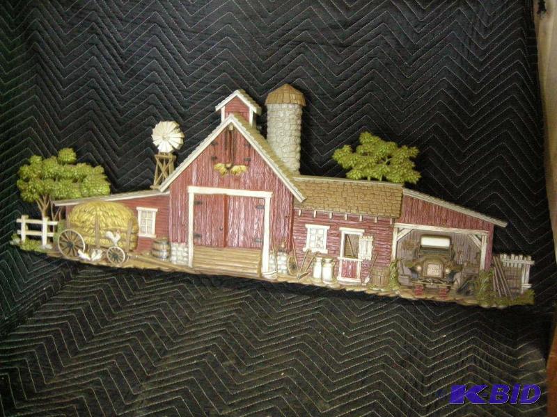 lot 57 image: Farm scene Wall hanger