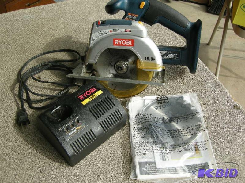 lot 70 image: Ryobi cordless trim saw