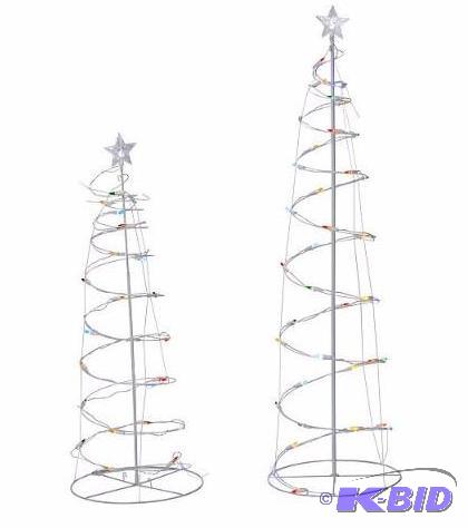 lot 30 image: alcove 2 pk Spiral Christmas Trees.  New in Box.  Tested all lights work.  Batteries not included.