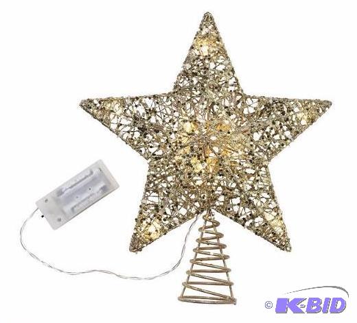 lot 38 image: alcove 10 Silver Star Tree Topper.  Tested new in Box.  Works.  Unique and Beutiful.
