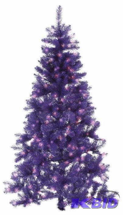lot 5 image: Alcove 6 Prelit Purple Tree.  Tested Lights work.  New in Box ready for Christmas 2015