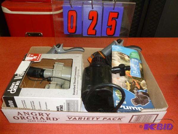 Flat of water pump, valves, sprayers as shown...