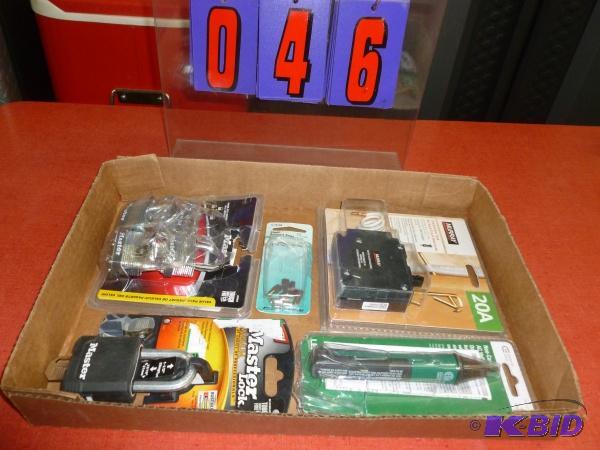 Flat of locks and misc. as shown. Terms. Cash...