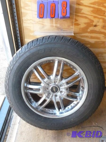 4 24565r17 tires with ar chrome wheels. as ...
