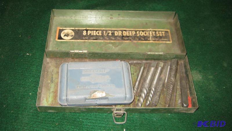 Metal box with drill bits...