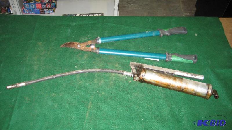 Grease gun and lopping shears...