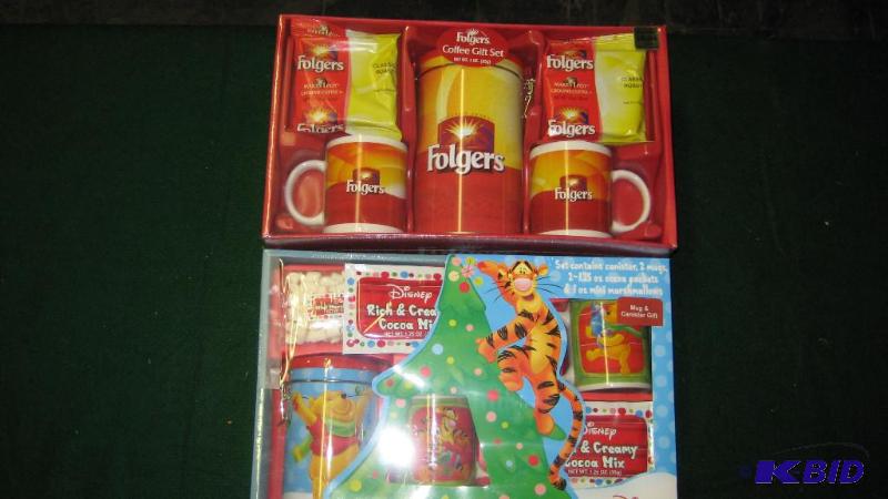 lot 247 image: Folgers Coffee gift set and Disney Rich &...