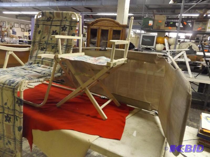 lot 107 image: Two Lounge Chairs, one older chair, broken...