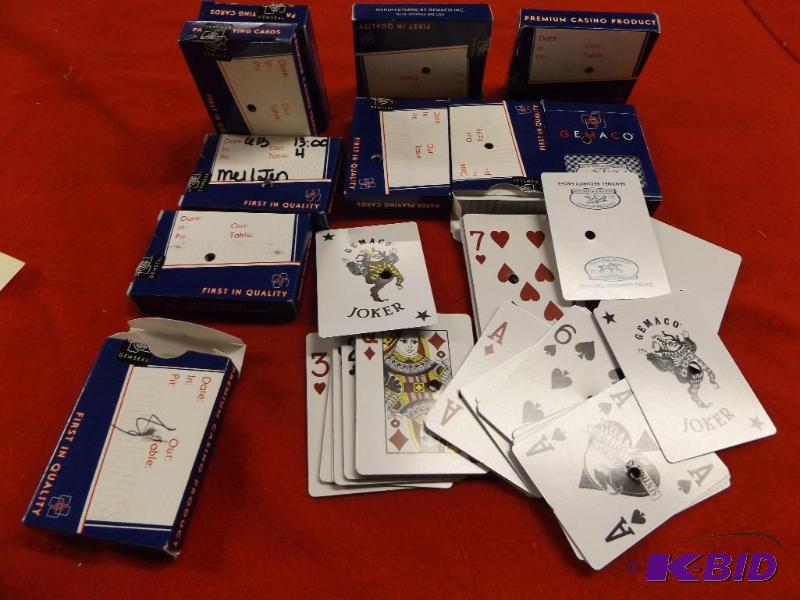lot 126 image: 10 Decks of cards, used in a casino all with...