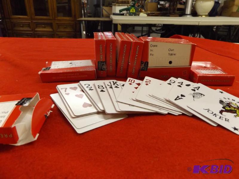 lot 127 image: 10 Decks of cards, used in a casino all with...