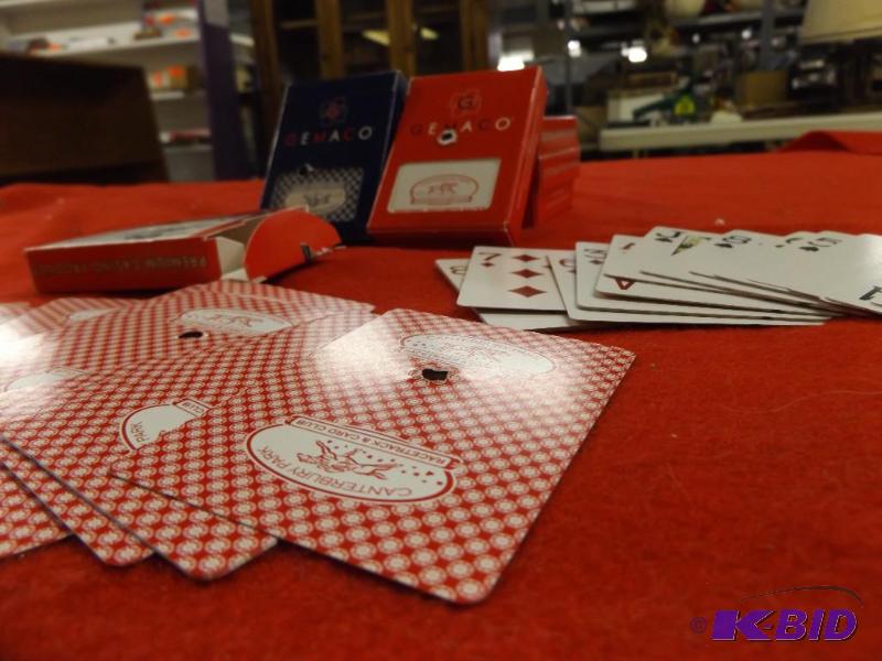 lot 128 image: 10 Decks of cards, used in a casino all with...