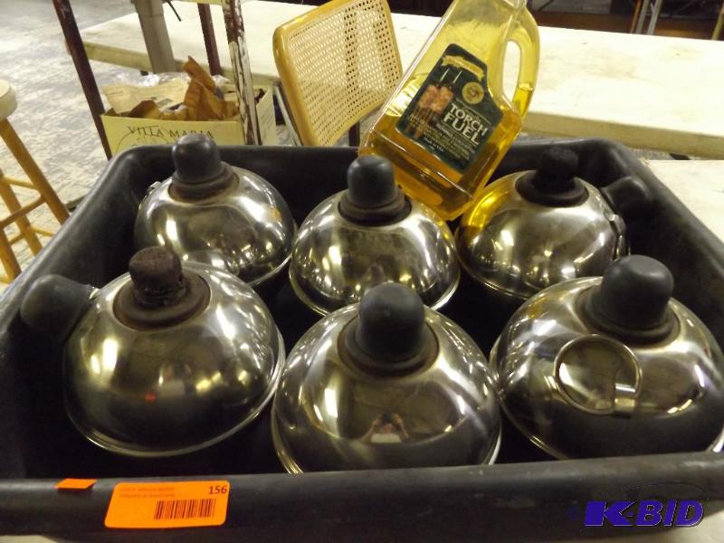 lot 156 image: 6 Torch Balls with a partial bottle of torch ...