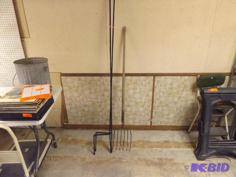 lot 174 image: Two Shepard hooks and a pitchfork...