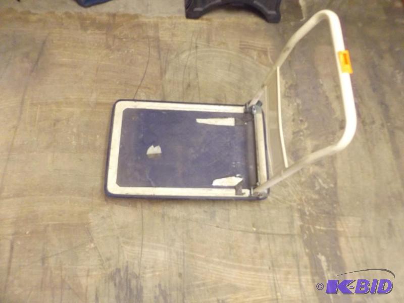 lot 177 image: 4 wheeled flat bed cart, bed is approx 18 x...