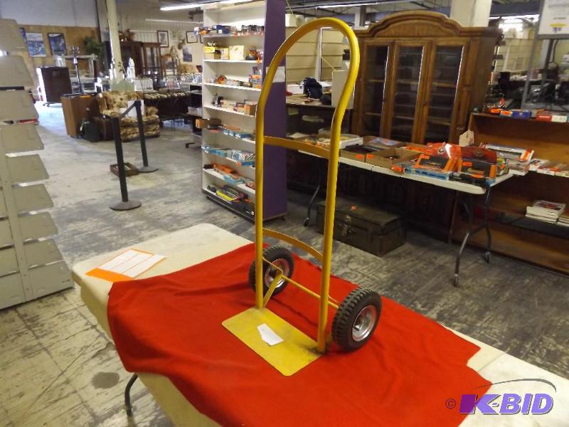 lot 205 image: Two wheel cart  dolly, no air in tires...